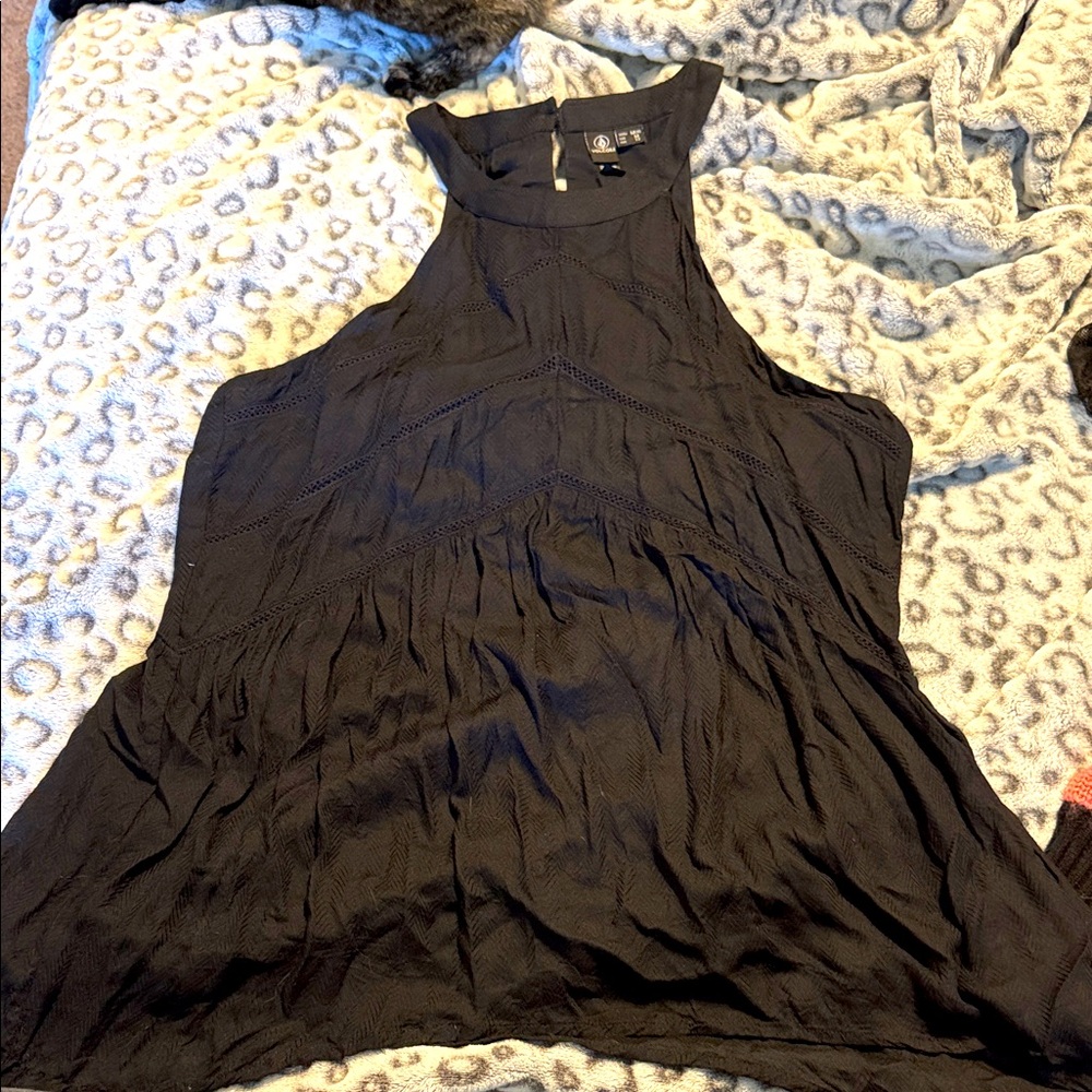 Black Volcom High Neck Tank